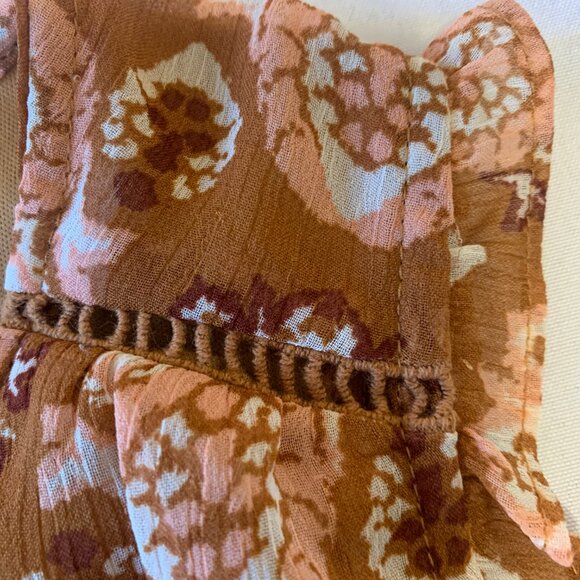 Eclair Sleevless Ruffle Sleeve Elastic Waist Top Small - Picture 6 of 11